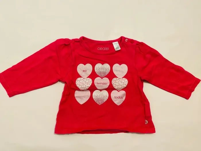 Lot 6 t-shirts manches longues fille 12 mois - photo numéro 7