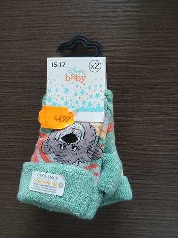lot de deux paires de chaussettes chaudes garcon disney le livre de la jungle 15/17