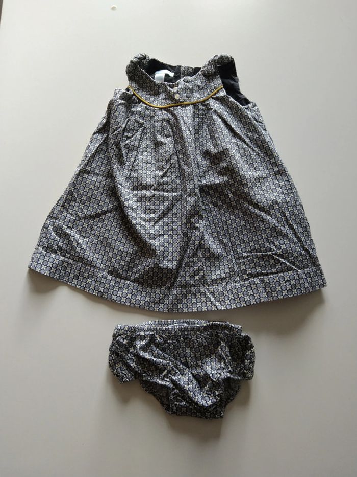 ensemble robe + culotte imprimé okaidi fille 6 mois