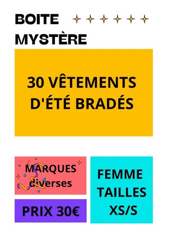 Boite mystère comprenant 30 vêtements femme taille XS/S 34/36