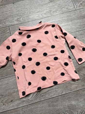 Sous pull Zara 6 mois rose pois noirs