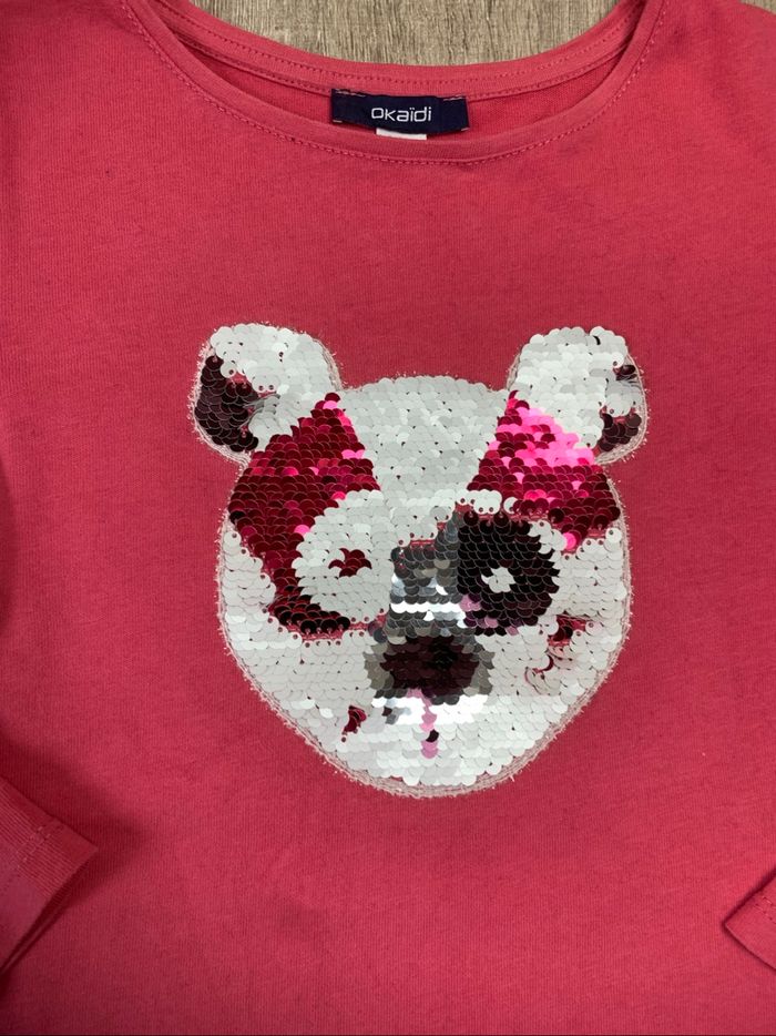 T-shirt ML a sequins - taille 6 ans 116 cm - photo numéro 5
