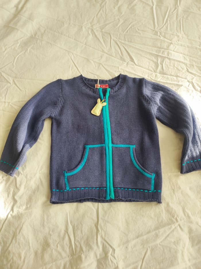 Gilet bleu garçon - Taille 18 mois / 81 - Du pareil au même - Neuf - photo numéro 2