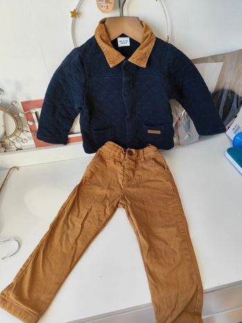 Ensemble veste et pantalon camel tao Primark 86cm
