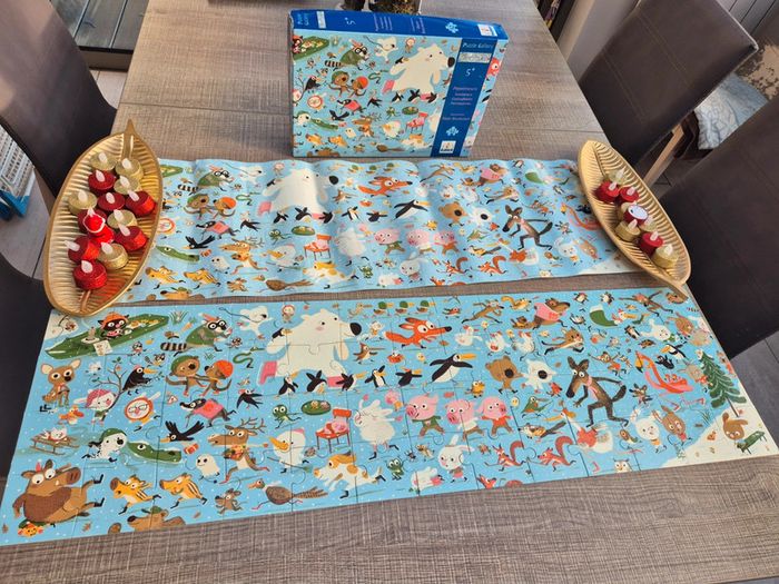 Puzzle Djeco Papatineurs 5+ grand format en très bon état