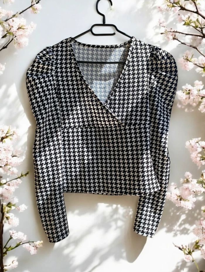 🎀Haut manche longue noir et blanc femme taille M🎀