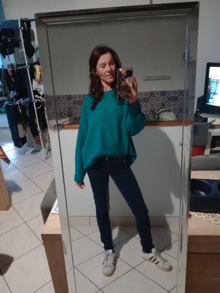 Pull femme taille 5 vert émeraude p
