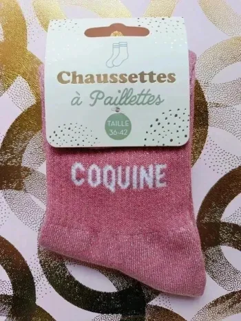 Chaussette à paillettes message
