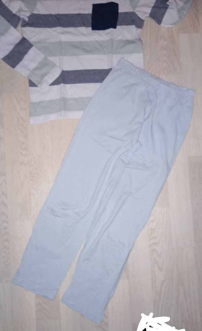 Pyjama en coton turquoise et gris H&M 
T. 8-10 ans - photo numéro 3