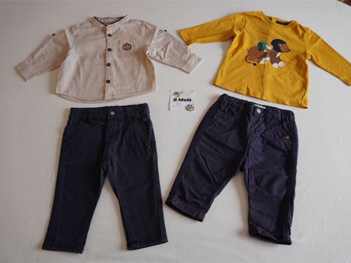Lot n° 8 Vêtements Obaibi 6 mois : 5 Pantalons + 5 Hauts - photo numéro 2
