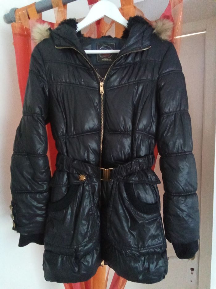 Doudoune mi-longue noire avec capuche Morgan taille 36 - photo numéro 2