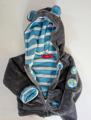 Gilet sweat manteau nounours oreilles ourson 12 mois 74 cm mixte
