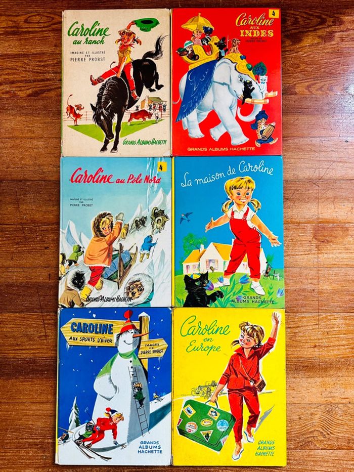 Lot de 6 livres Caroline anciens bd Grands albums Hachette Pierre Probst