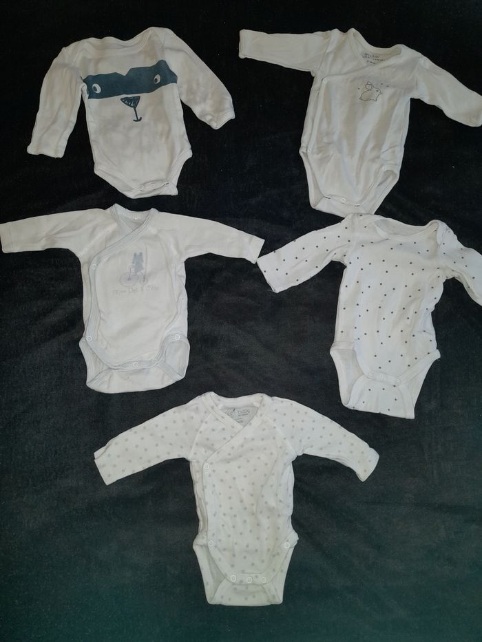 Lot 5 bodys manches longues - Naissance