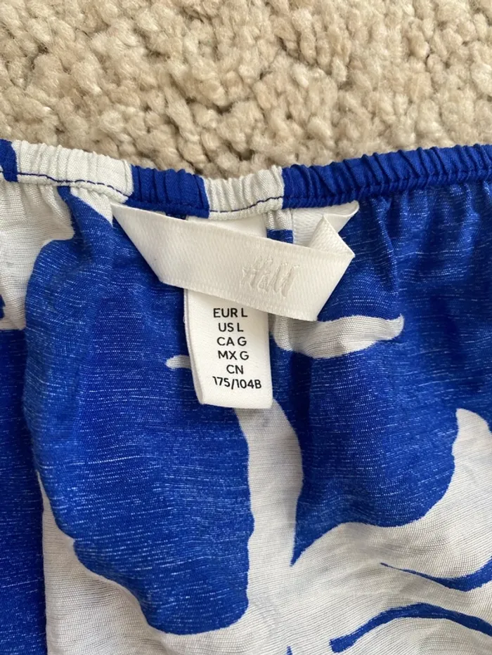 Ensemble jupe et haut à motifs blanc et bleu H&M - photo numéro 4