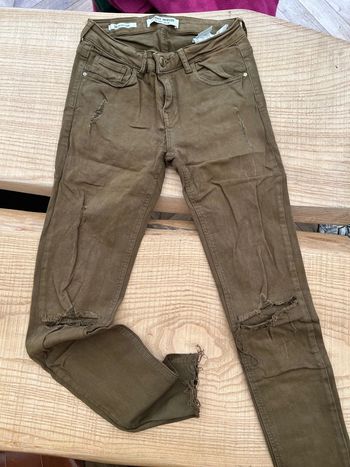 Jean skinny kaki taille haute tally weijl destroy femme taille 38