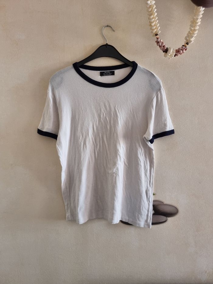 T-shirt blanc Bershka