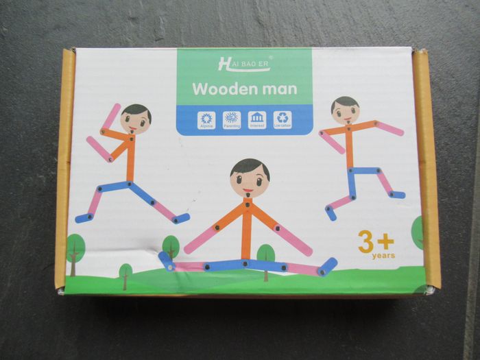 Mannequin articulé en bois avec cartes neuf - photo numéro 2
