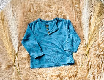 T-shirt manches longues bleu