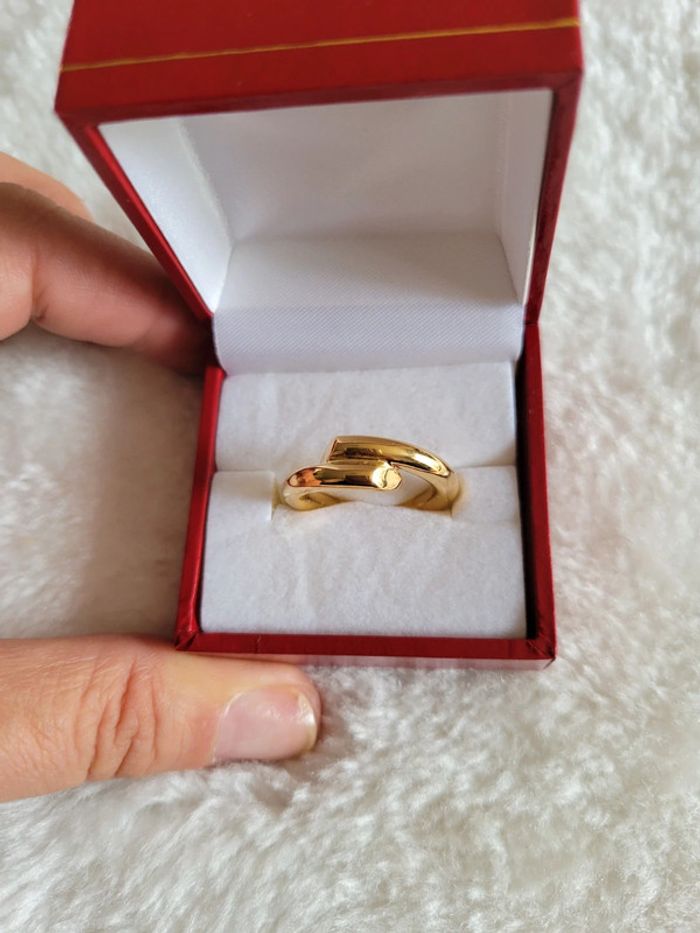 Bague anneau ouvert acier silver