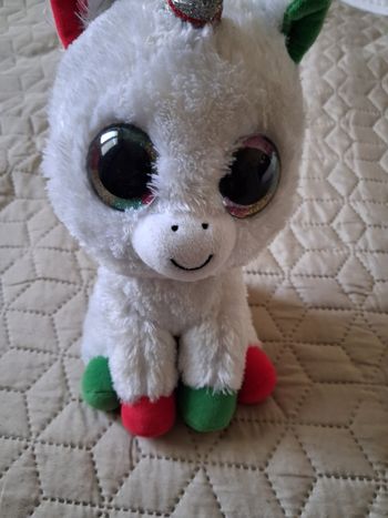 Peluche blanche licorne