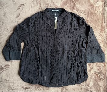 Chemise noire ajourée, Bisou’s Project, Taille XL