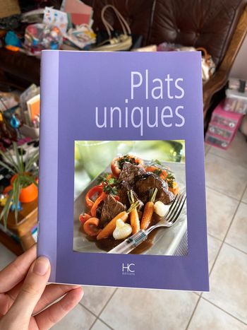 Livre de recettes plats uniques.