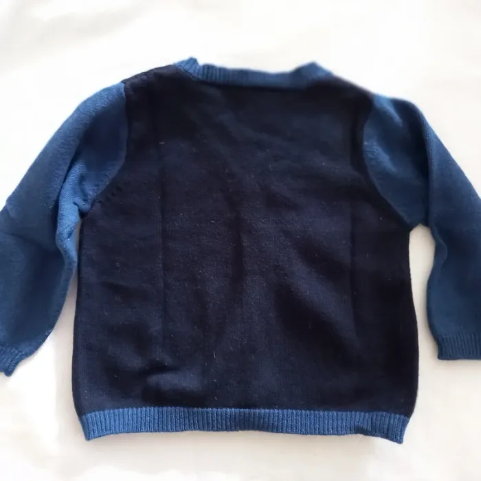 18 mois- Gilet bleu "Bout'chou" coton et laine - photo numéro 6