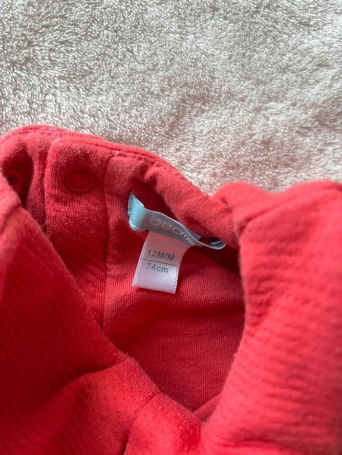 Ensemble obiaibi robe et gilet rouge 12 mois - photo numéro 4