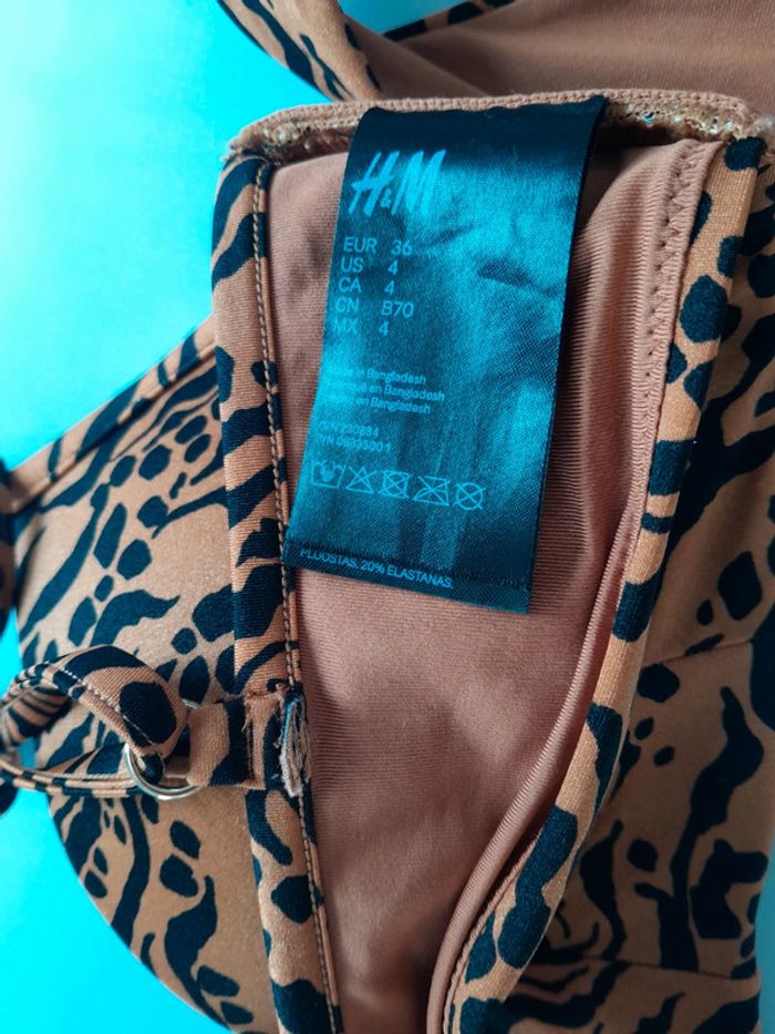 Maillot de bain 2 pièces  H&M taille 36 motif zèbre - photo numéro 5
