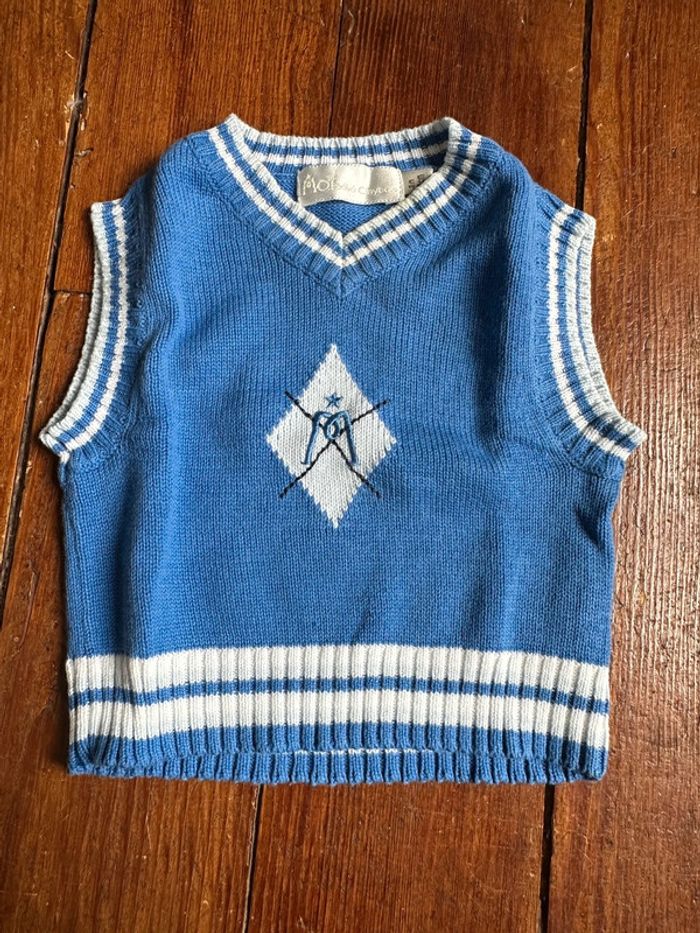 Pull sans manches bleu Clayeux