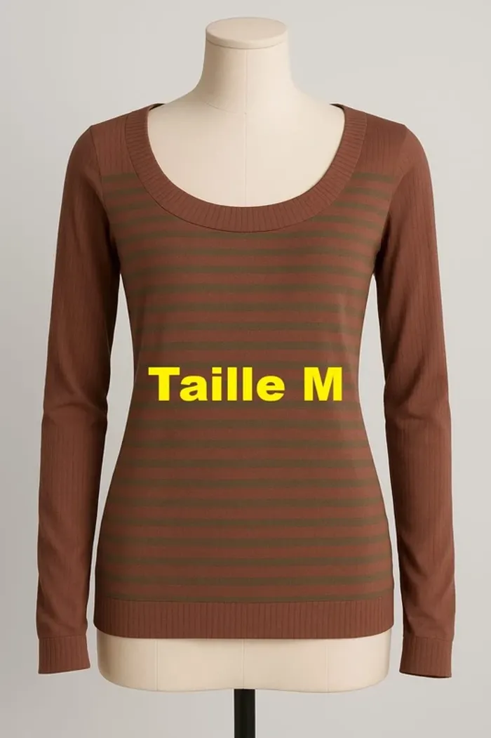 Tee shirt manche longue rose marron Naf Naf Taille M