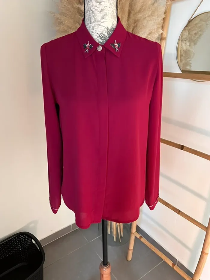 Chemise fluide bordeaux