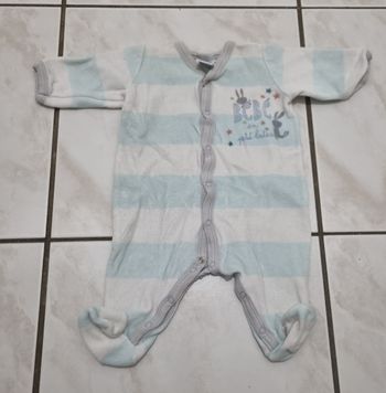 pyjama dors bien petit bateau garçon blanc et bleu à rayure taille 1 mois