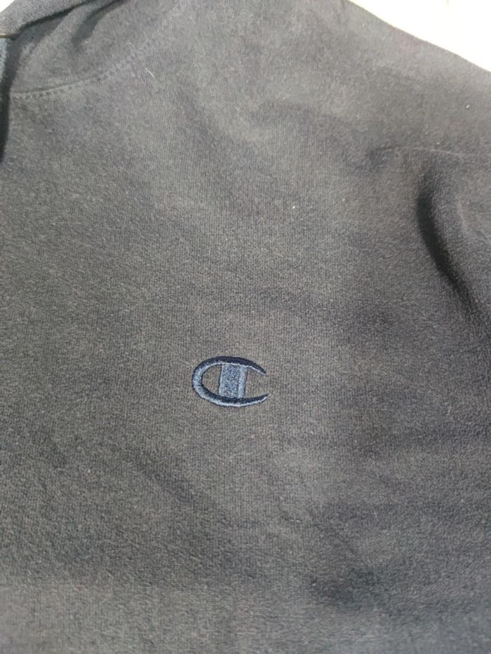 Sweat à Capuche Champion Bleu Marine Logo Brodé Taille 2XL Homme - photo numéro 3