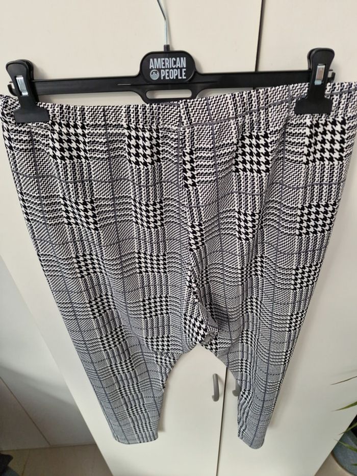 Pantalon Leggings Pied De Poule Noir Et Blanc - photo numéro 5