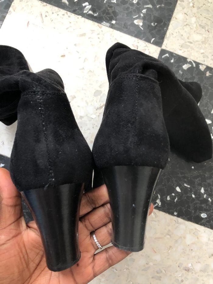 Bottes André en daim noir taille 41 - photo numéro 7