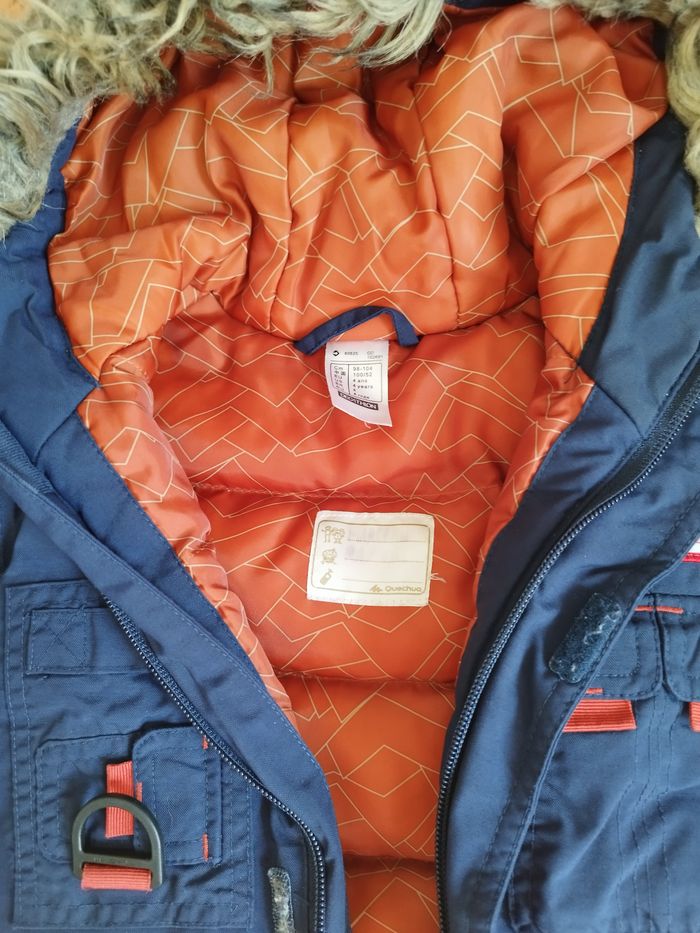 Manteau très chaud pour hiver garçon 4 ans bleu orange Quechua Decathlon - photo numéro 4