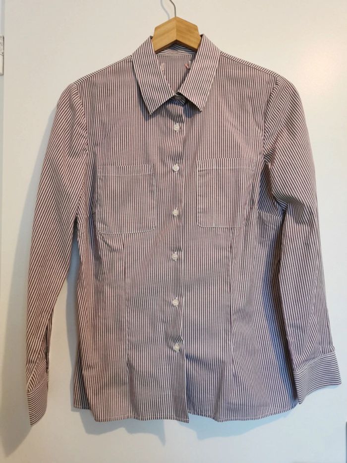 Chemise rayée violet et blanc - 40