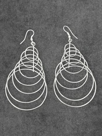 Boucles d'oreilles pendantes multi cercle