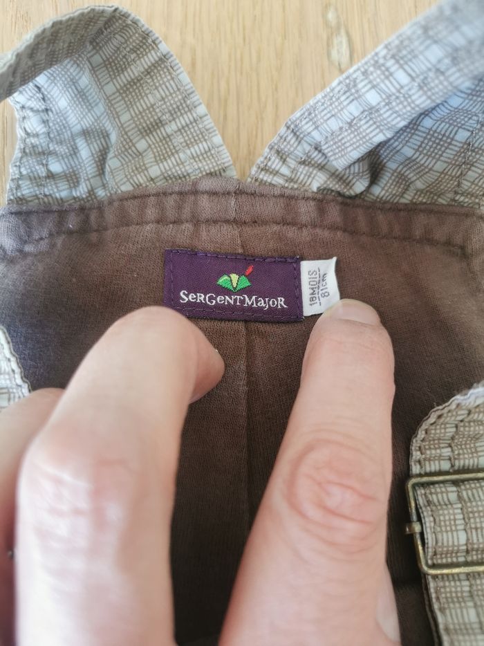 Salopette beige bébé garçon 18mois sergent major tbe - photo numéro 3