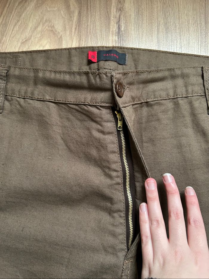Pantalon marron uni en lin Homme H&Lewis Tailles 44-46 - photo numéro 5