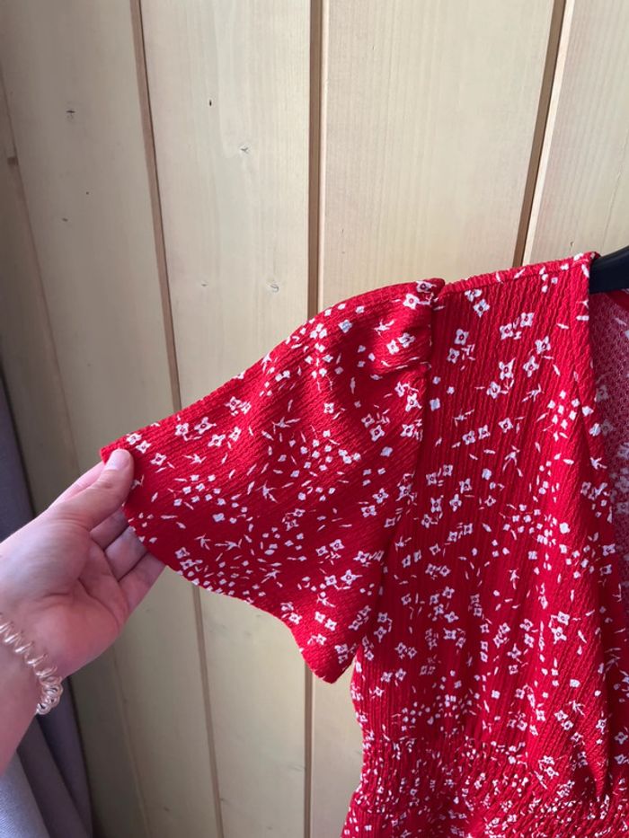 Robe courte Cache Cache - Fleurie rouge - Taille XS - photo numéro 4