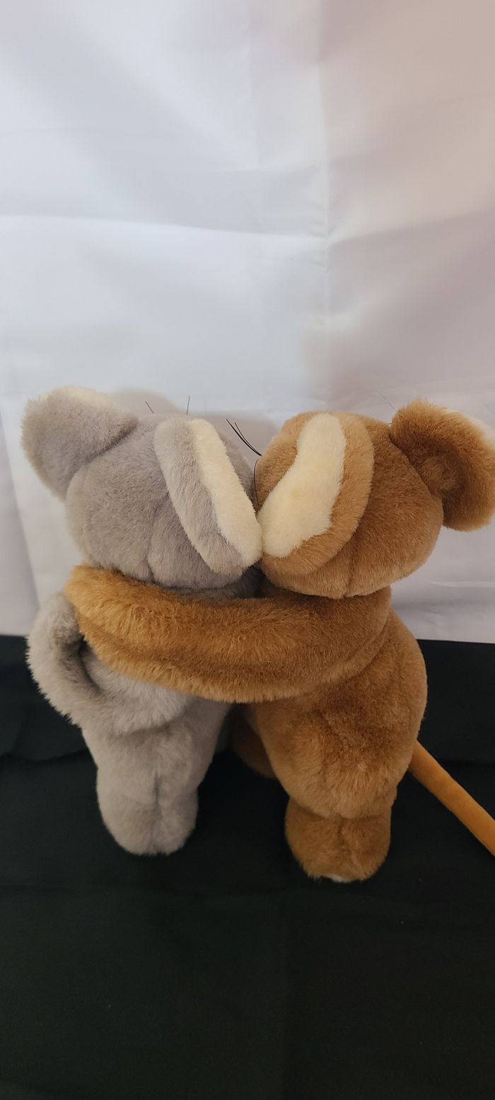 peluche souris enlacés playwell toys vintage - photo numéro 2