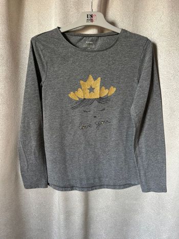 T-shirt gris couronne dorée 10 ans Kiabi