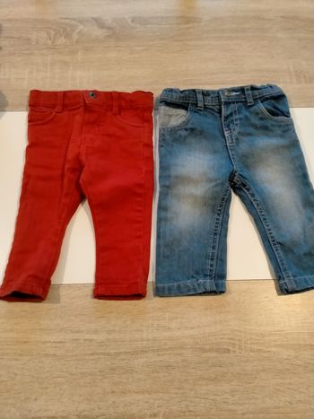 Lot 2 jean "élastique" taille 6 mois
