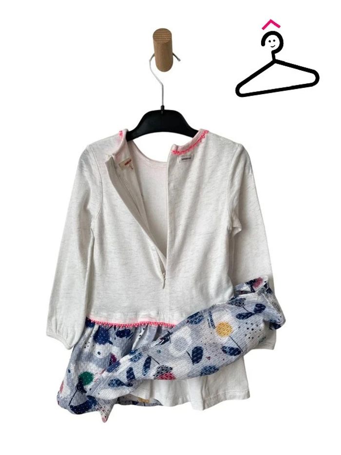 Robe à manches longues effet "2 en 1" (oiseau) - Catimini 3 ans (98cm) - photo numéro 4