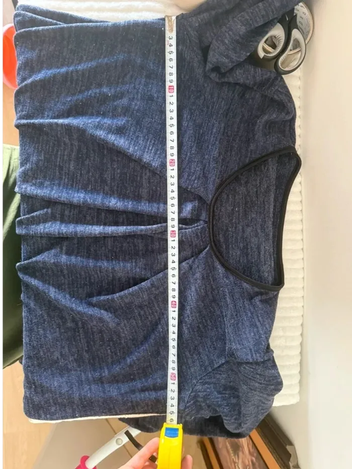 🧥 Haut ample manches longues bleu marine chiné - photo numéro 4