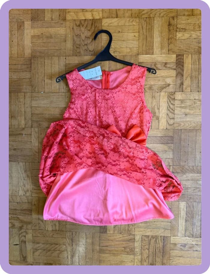 Robe à dentelle rose/orangé - photo numéro 4