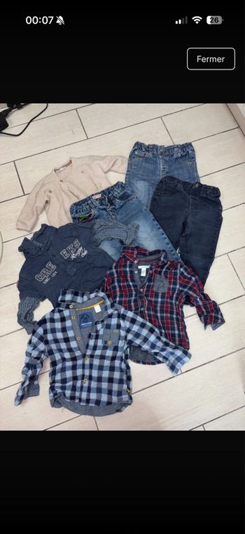 Lot vêtements bébé 18 mois garçon 